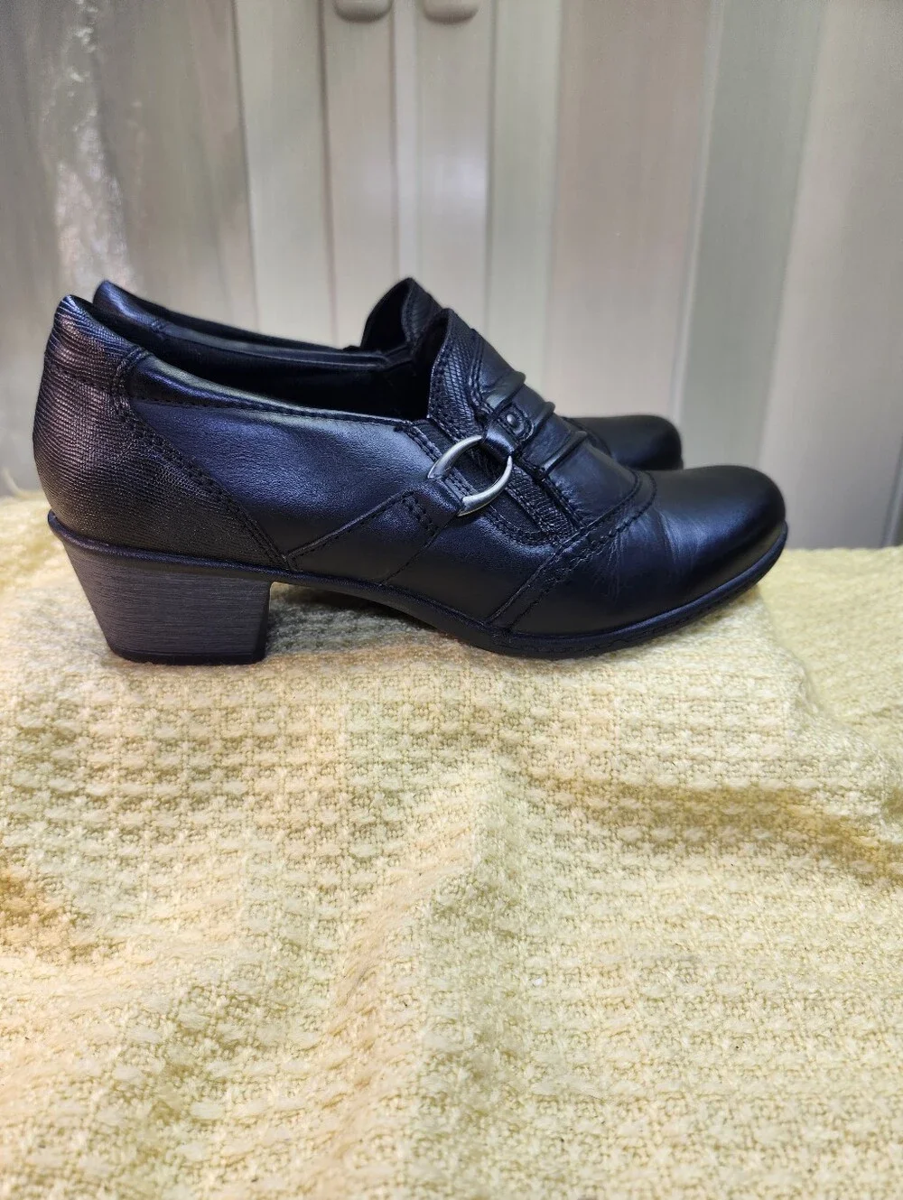Earth Origins Black Women’s Slip-On Loafers with Decorative Buckle